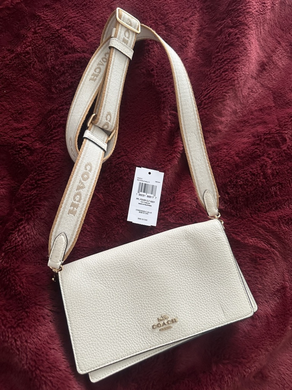 Coach Pebbled Leather Crossbody in Chalk with Gold-Tone Hardware - Picture 9 of 9